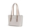 Bolso tote Quinn grande de piel con logotipo VAINILLA/ACORN
